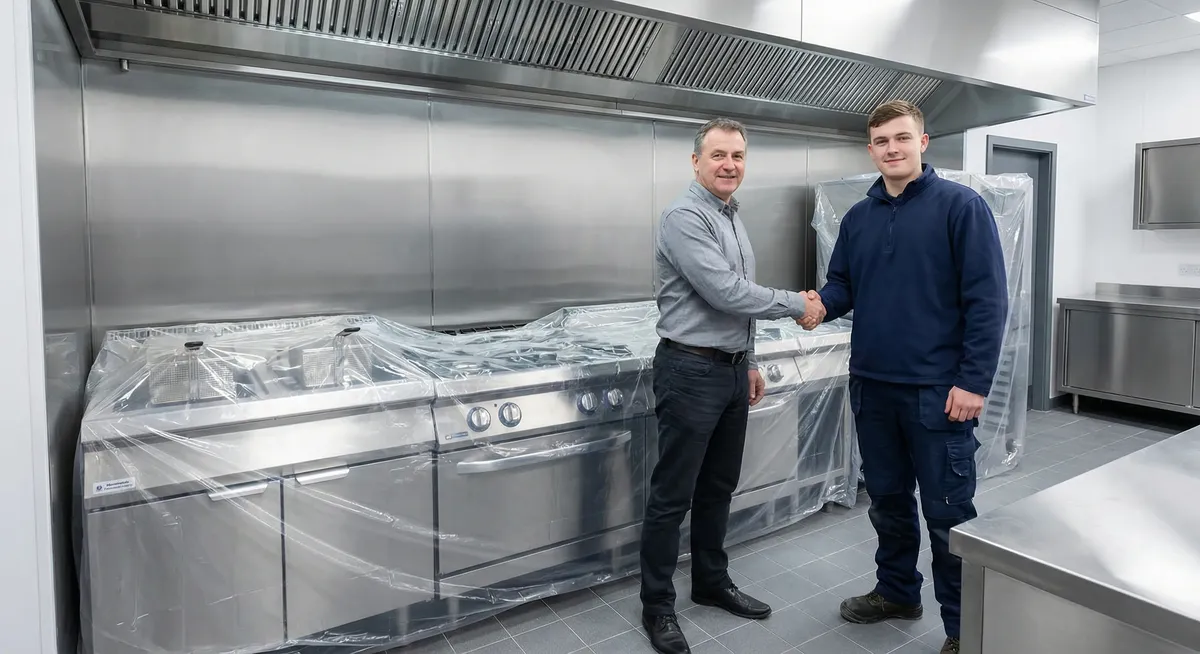 Greensboro restaurant manager reviewing completed hood cleaning service